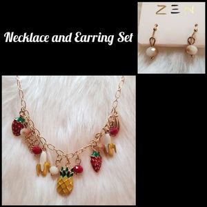 Fruit charms Necklace and Earring Set